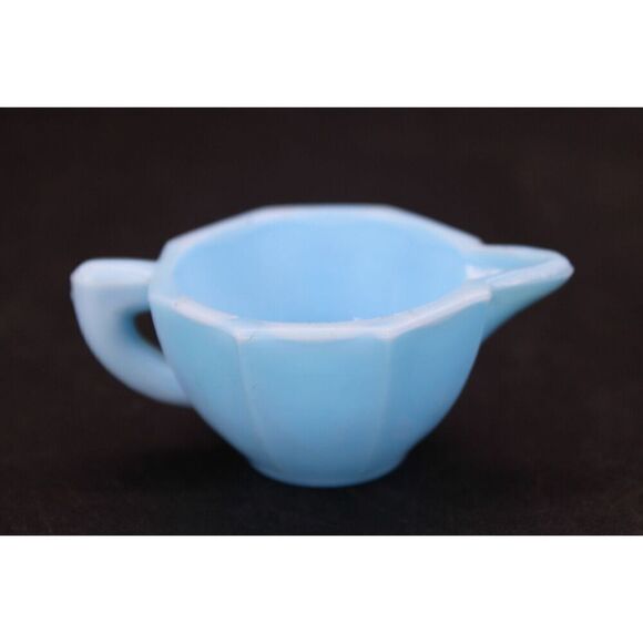 1930s Blue Agate SLAG GLASS Childrens Toy TEA SET 3 Pieces - Picture 15 of 16